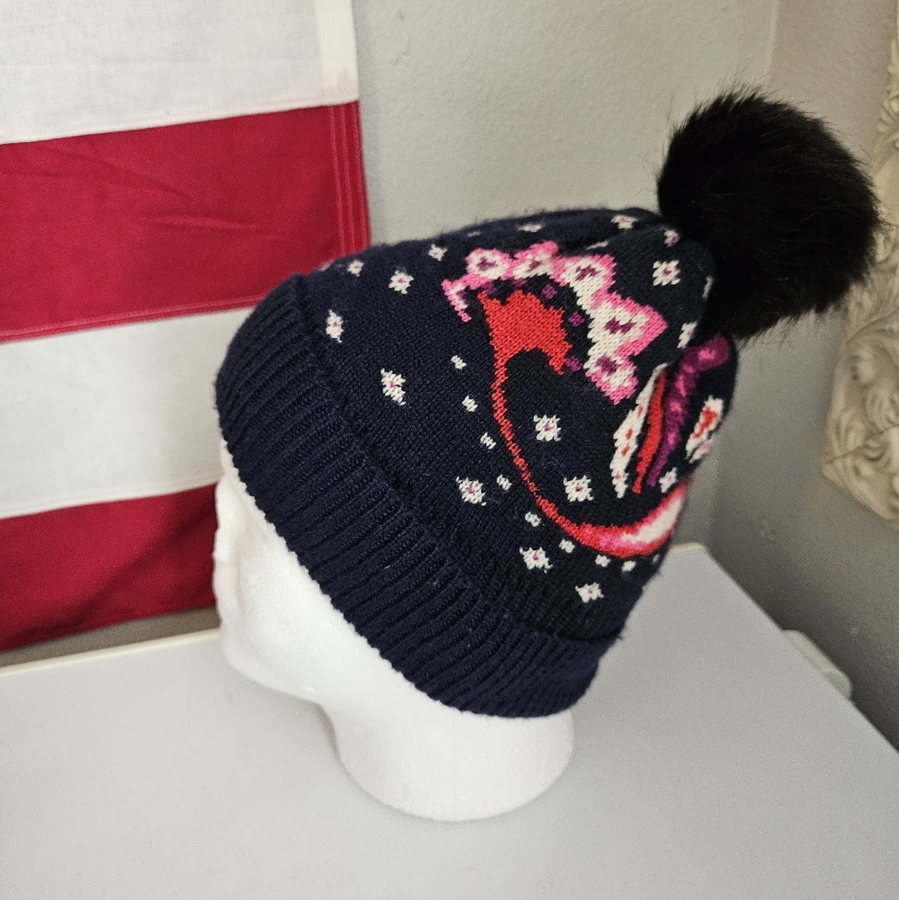 Vera Bradley painted Paisley Winter Knit Hat with Pom Pom